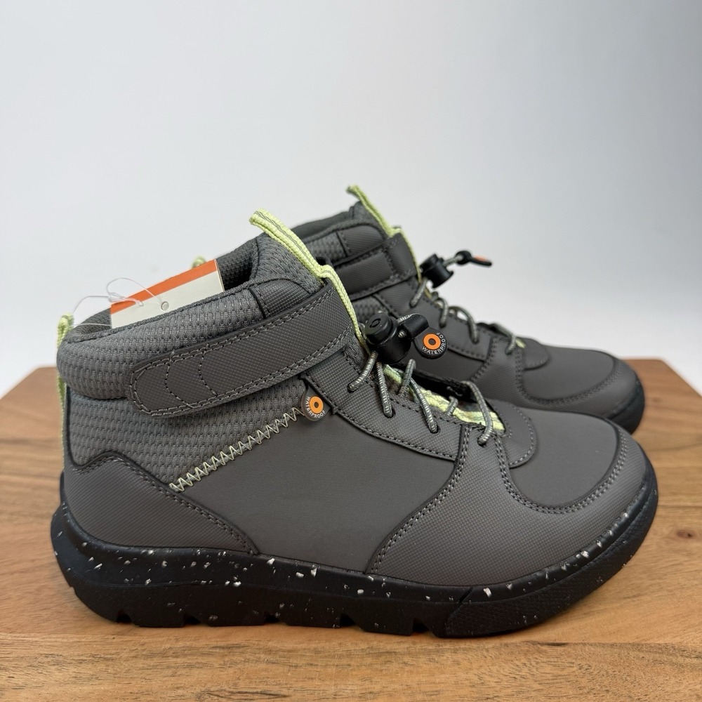 New Big Kids Childrens Bogs‎ Skyline Kicker Gray Waterproof Sneakers Sz 1 Y